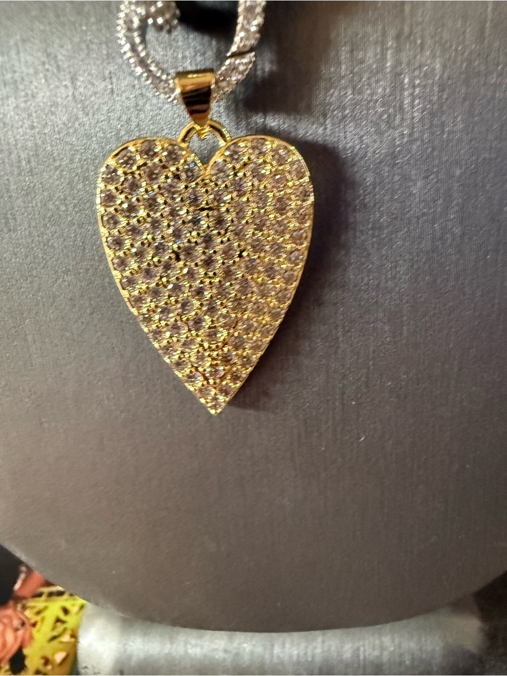 Freida Rothman Gold Lumi necklace with FR Heart Pendant - Picture 2 of 5